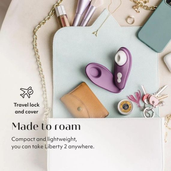 Вакуумний стимулятор клітора Womanizer Liberty 2 Dark Purple, фіолетовий Sex Aura | Зображення 9