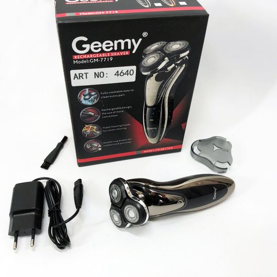 Электробритва для мужчин Gemei, Аккумуляторная бритва с фирменным лезвием, Мужская бритва на батарейках WP-85 | Зображення 4