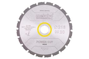 Диск пильний Metabo "power cut wood - professional" 216x30 Z20 WZ 5° neg. (628230000)