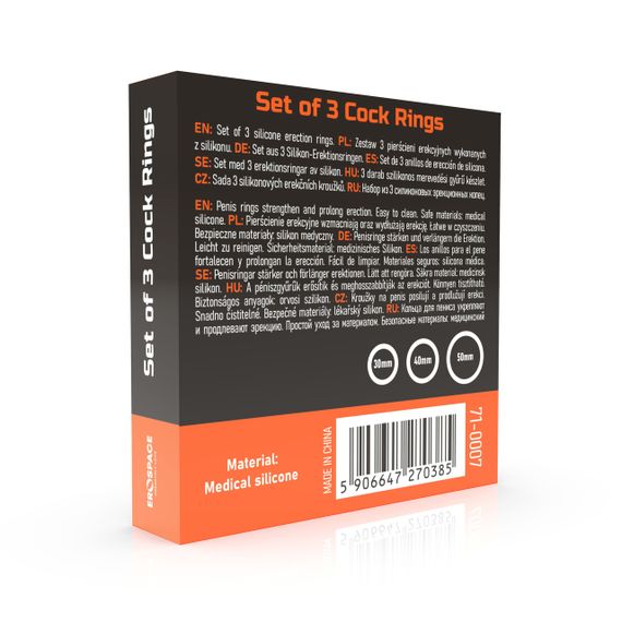 Ерекційні кільця - Erospace Men’s Play Set Of 3 Cock Rings B7 sexstyle | Зображення 5