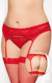 Пояс для чулок - Garterbelt 3305, red - XL sexstyle