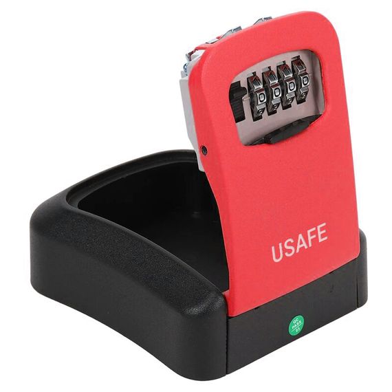 Антивандальний зовнішній міні сейф для ключів uSafe KS-03, з кодовим замком, настінний, Червоний | Зображення 3