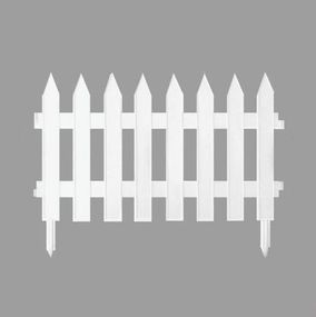 Паркан (штакетник) для клумби білий 2,25 м*28 см