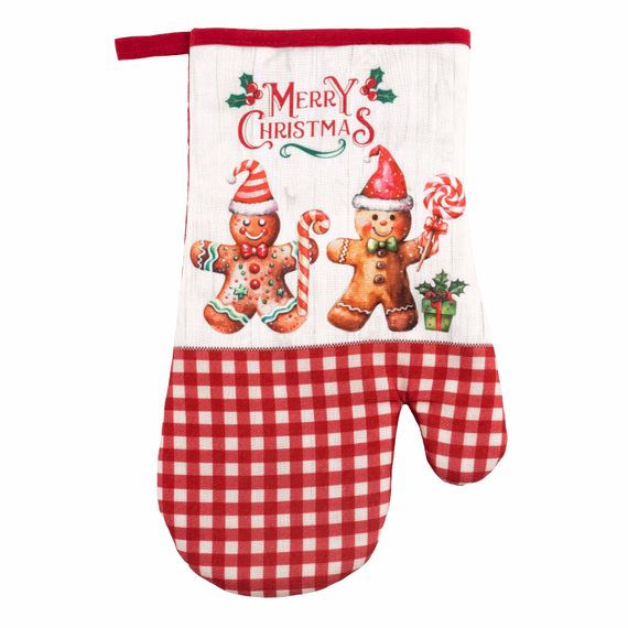 Рукавичка Ardesto Christmas Gingerbread 18х30см, 100% поліестер (верх), 100% бавовна (низ), червоний (ART05HG)