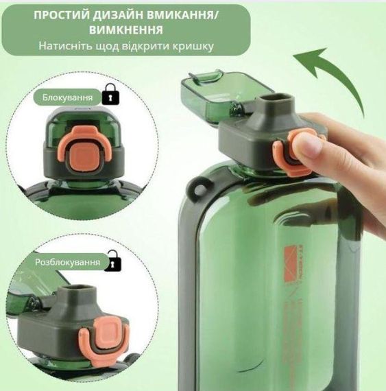 Спортивна пляшка для води SPORT (750 мл) — BPA-free пластик, зелена | Зображення 4