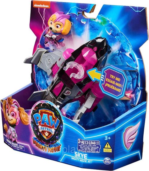 Щенячий Патруль Мегакіно 2023: Літак та фігурка Скай. Paw Patrol Skye Mighty Movie Jet. Світло, звук | Зображення 1