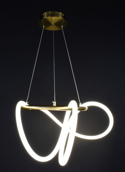 Люстра світлодіодна підвісна LED світильник для квартири на стелю лед 27737 Латунь 45-150х70х70 см. | Зображення 1