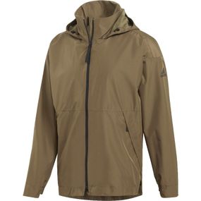 Ветровка спортивная мужская adidas Urban Clima Proof JKT DQ1616 (хаки, непромокаемая, дышит, логотип адидас)