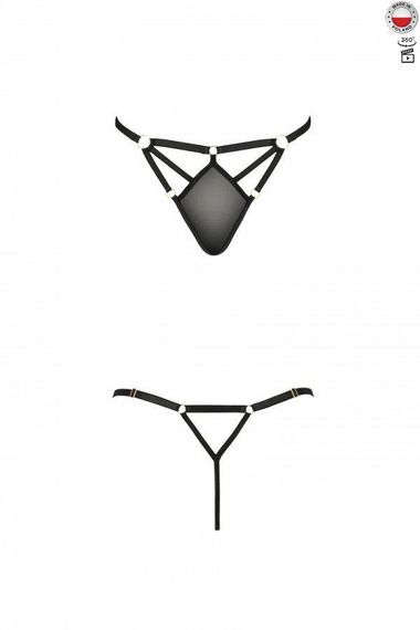 Стрінги зі стреп Passion Exclusive MEGGY THONG L/XL, black Sex Aura