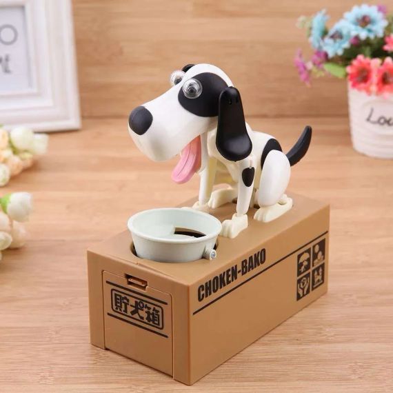 Собака поїдає монети скарбничка Choken-Bako , Чорно-білий | Зображення 3
