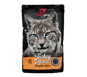 Вологий корм для котів з індичкою Alpha Spirit Turkey Mousse Cat, 85 гр