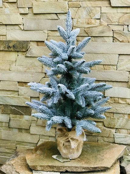 Ялинка Classic лита в мішковині 70 см засніжена | Зображення 1