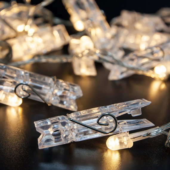 Гирлянда с прищепками от USB Niki Light лед прищепки для фото 40 лед 5,8м тепло белый (блок в комплекте) | Зображення 2
