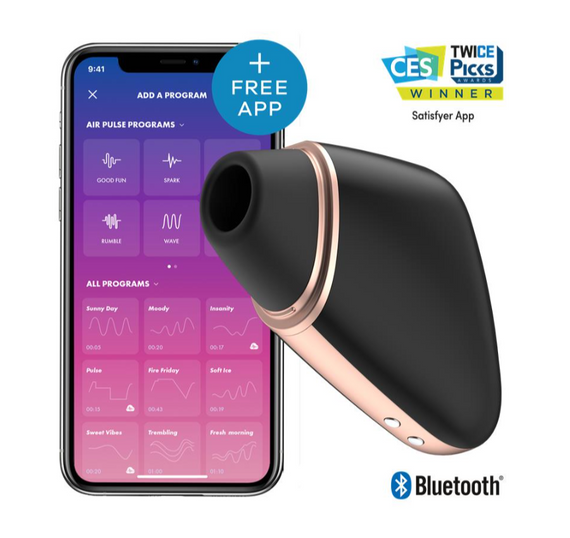 Вакуумний кліторальний вібратор - Satisfyer Love Triangle Black (App)