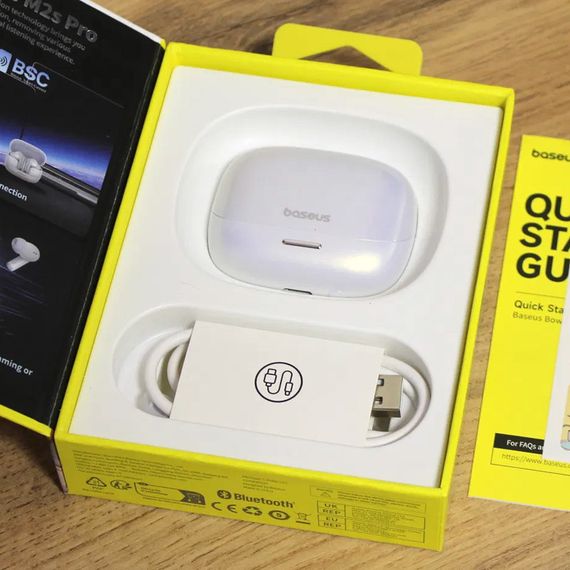 Беспроводные TWS наушники Baseus OS Bowie M2s Pro (A00051801) Moon White | Зображення 2