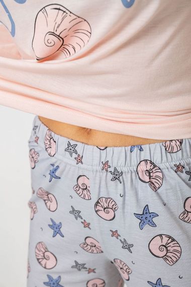 Піжама жіноча з принтом, колір рожевий, 243R7132 | Зображення 4