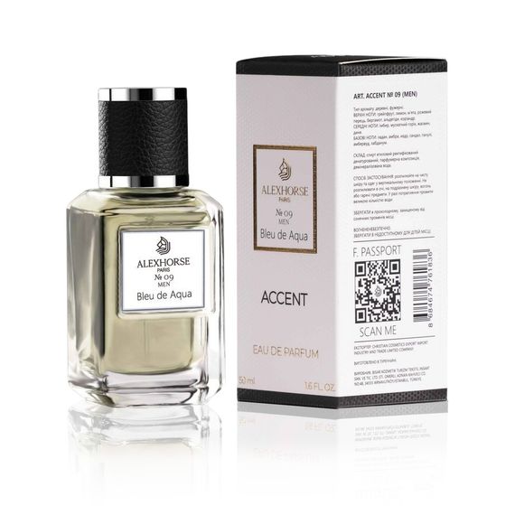 Парфумована вода для чоловіків Alex Horse  Bleu de Aqua ACCENT  50 ml AA-009