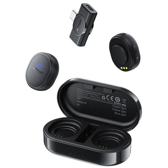 Петличный беспроводной микрофон Acefast R3 Type-C Black | Зображення 1
