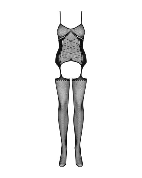 Бодістокінг комбінезон-сітка Obsessive G314 Чорний S/M/L | Зображення 5