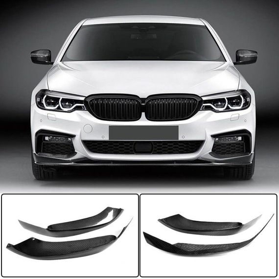 Накладки на передній бампер Flap V2 (для M-Sport 2017-2020, Карбон) для BMW 5 серія G30/31 рр