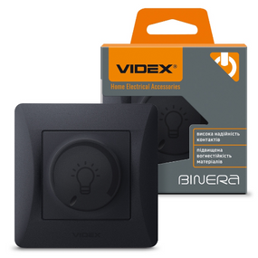 BINERA чорний графіт Вимикач диммерний LED 200W Videx