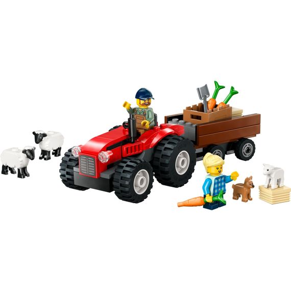 Конструктор LEGO City Червоний фермерський трактор із причепом і вівцями (60461) | Зображення 1