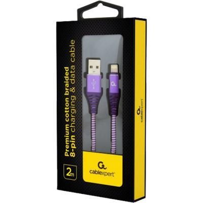 Дата кабель USB 2.0 AM to Lightning 2.0m Cablexpert (CC-USB2B-AMLM-2M-PW) | Зображення 1