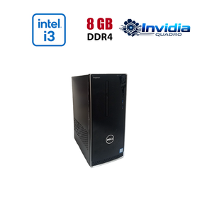 Ігровий ПК Dell Inspirion 3668 Tower / Intel Core i3-7100 (2 (4) ядра по 3.9 GHz) / 8 GB DDR4 / 256 GB SSD / nVidia Quadro P620, 2 GB GDDR5, 128-bit / Wi-Fi+Bluetooth / DVD / Win 10 Home Lic б/в