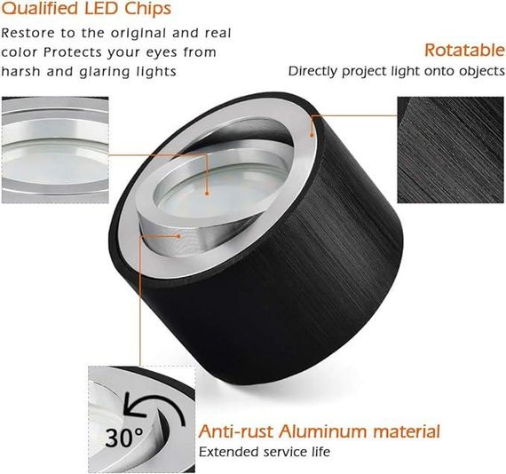 Накладний стельовий світильник Теплий білий 3000K 400LM Стельовий світильник Прожектори для вітальні, передпокою | Зображення 2