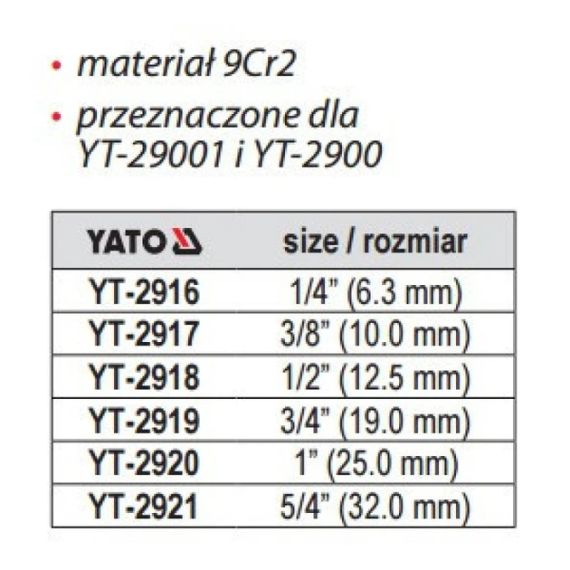 Клуп для нарізки різьби на трубах плашка лерка 3/8" YATO YT-2917 | Зображення 6