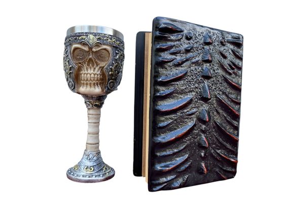 Подарунковий набір Келих 3D Череп у Шоломі та Блокнот 3D «Око Пламінного Дракона» | Зображення 1