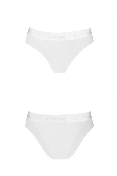 Трусики бавовняні з прозорою вставкою Passion PS002 PANTIES, Білий, M, M | Зображення 4