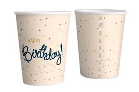 Паперові стаканчики Твоя Забава "Happy Birthday" кремові 10шт/уп. (250мл.)