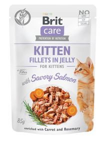 Корм Brit Care Cat Fillets In Jelly Salmon вологий з пікантним лососем для кошенят 85 гр