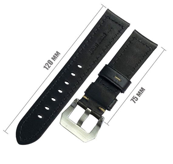 Шкіряний ремінець Primolux F001 Steel buckle для годинника Garmin Vivoactive 3 / Vivomove HR - Black | Зображення 2