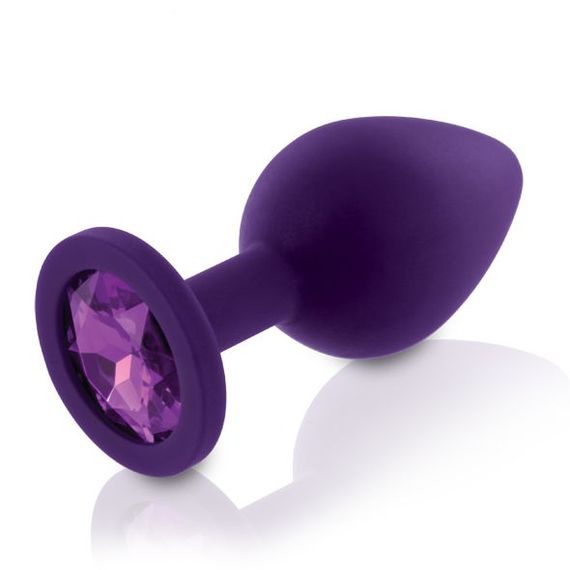 Набір силіконових анальних пробок із кристалом Rianne S: Booty Plug Set Purple, діаметр 3,2см, 3,5см, 4,2см | Зображення 1