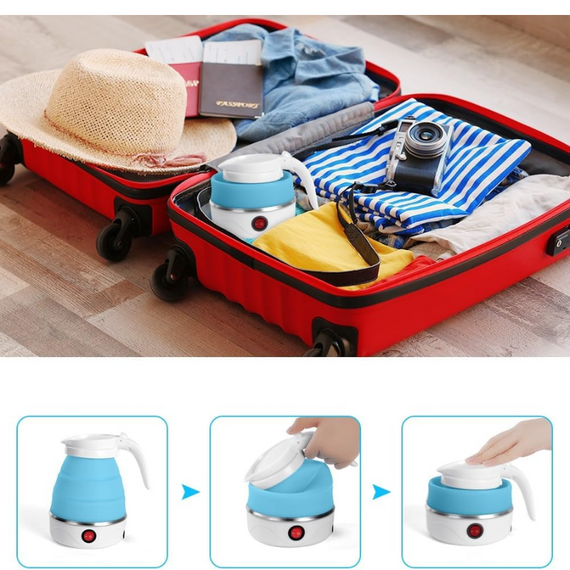 Дорожній електрочайник силіконовий Eltctric Kettle 500 мл, з функцією автоматичного вимкнення під час закипання | Зображення 8