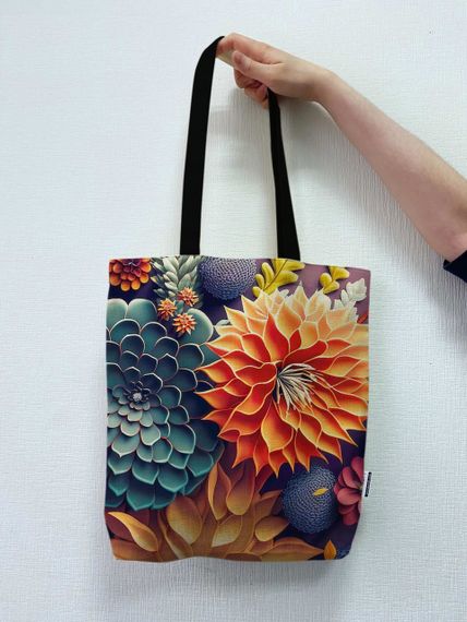 Екосумка з двунитки - Bright Exotic Flowers. Сільпо