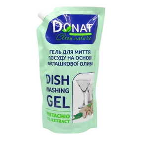 Бальзам для миття посуду 1л (дой-пак) на основі фісташкової оливи Clean Nature ДОНАТ