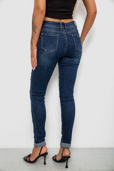 Джинси жіночі однотонні Skinny, колір синій, 244RA-019 | Зображення 3