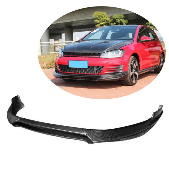 Накладка на передній бампер Lip V1 (для GTI HB 2012-2017, Карбон) для Volkswagen Golf 7/E-Golf рр