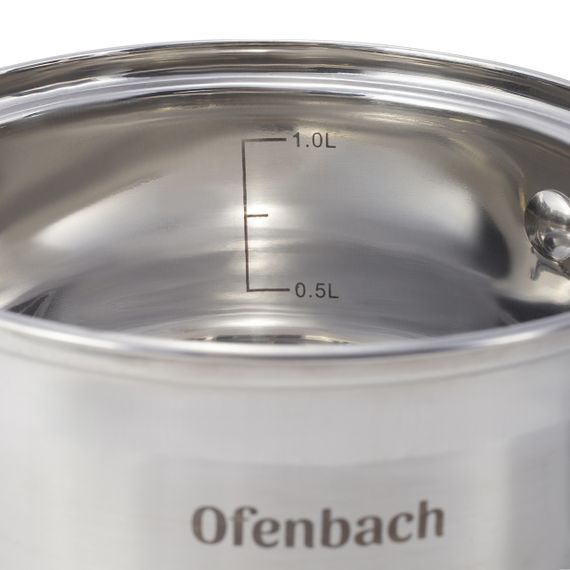 Набор посуды Ofenbach 6 предметов из нержавеющей стали 3 кастрюли 1.1 л 1.7 л 2.4 л (NB100002) | Зображення 4