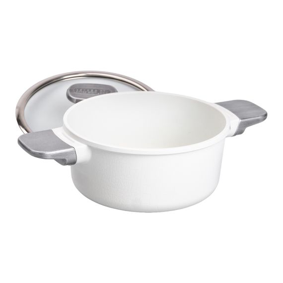 Алюмінієва каструля з керамічним покриттям антипригарним об'ємом 2 літри Ø 20 см Білий MGC HP-4-452W | Зображення 2