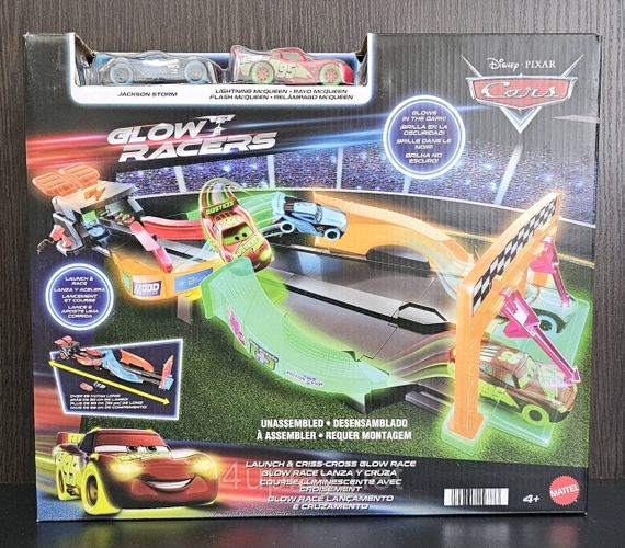 Трек Тачки Перехресний запуск, світиться у темряві Оригінал Disney Cars Glow Racers Launch & Criss-Cross | Зображення 8