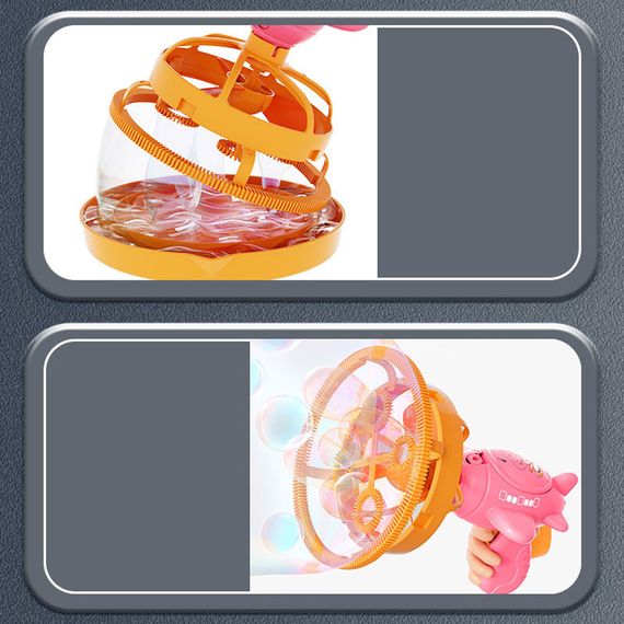 Пистолет для мыльных пузырей H035 Bubble Gun с пропеллером 2in1 + bottle 250ml Pink | Зображення 2