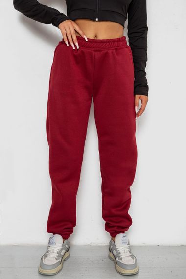 Спортивные штаны женские на флисе, цвет бордовый, 238R58672