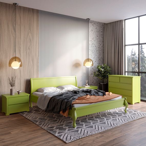 Односпальне дерев&#039;яне ліжко Mebigrand Палермо Лайм (S3050G70Y) 80х190 см (MBG-11307)