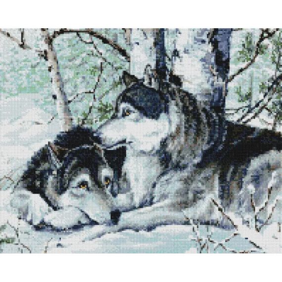 Алмазна мозаїка Вовки на снігу 40х50 см ColorArt  SP012