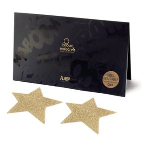 Пестіс - стикини Bijoux Indiscrets - Flash Star Gold, наклейки на соски, One size
