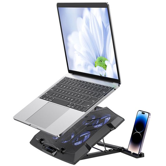 Охлаждающий кулер для ноутбука Hoco GM27 Monte Black | Зображення 2